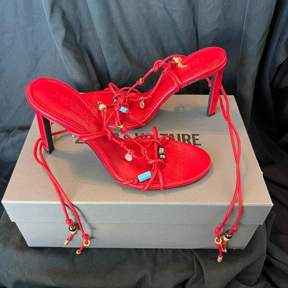 NWT ZADIG & VOLTAIRE ALANA SANDALS IN POWER SZ 36 - Picture 6 of 11